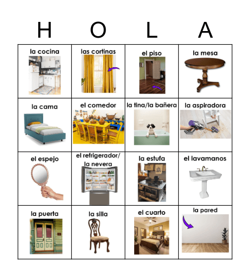 El Hogar Bingo Card