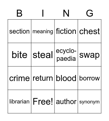 4a L 25-26 Bingo Card