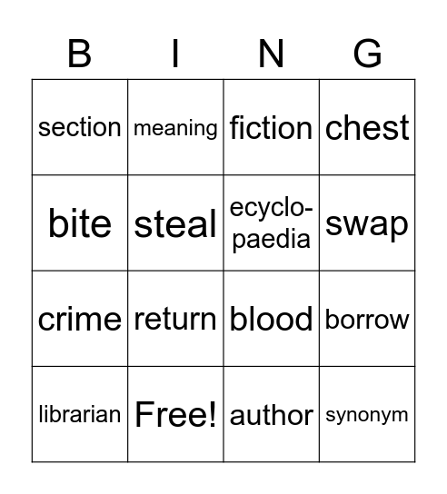 4a L 25-26 Bingo Card