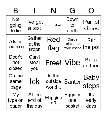 Vole Island Bingo Card