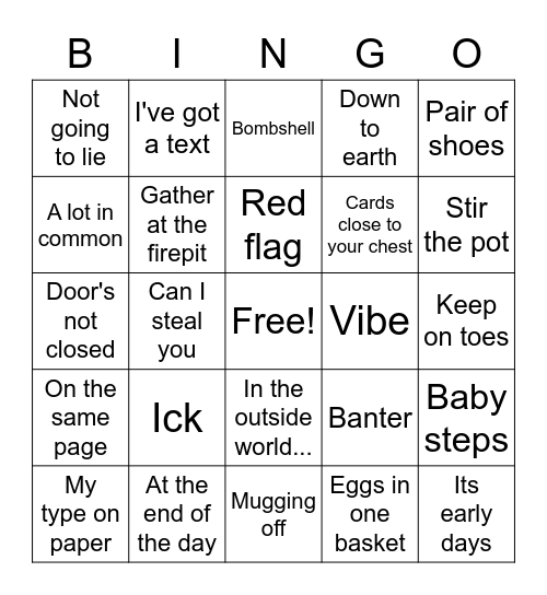 Vole Island Bingo Card