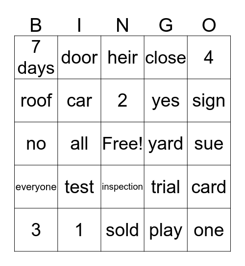 Legal Brief Bingo Card