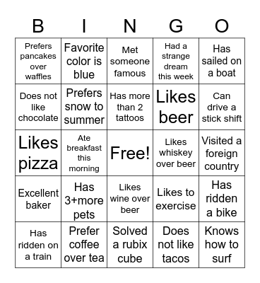 National Fun at Work Day Bingo Card