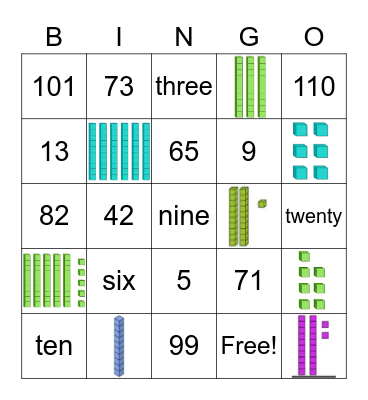 Number/Place Value Bingo Card