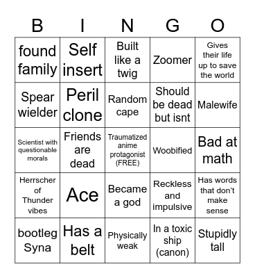 .@384hcw9 Bingo Card