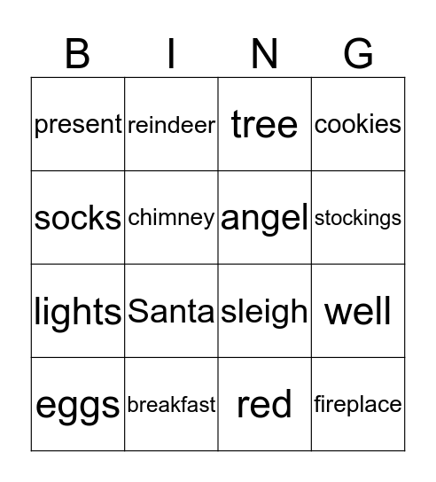 Minerva Louise on Christmas Eve Bingo Card