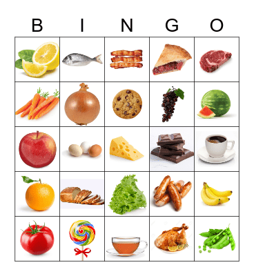 Food Bingo Card