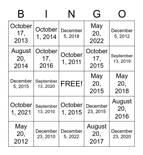 BIRTHDAYS  BINGO (Ayim's class) Bingo Card