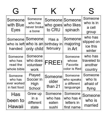Women's Retreat Bingo Card