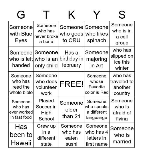 Women's Retreat Bingo Card