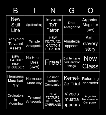 NECROM 2023 Bingo Card