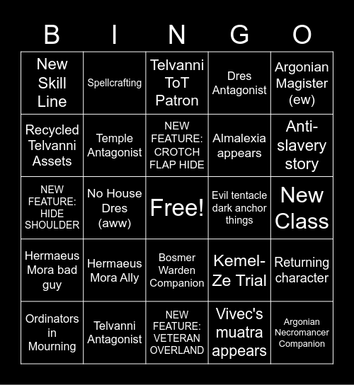 NECROM 2023 Bingo Card