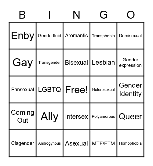 LGBTQ Bingo Card