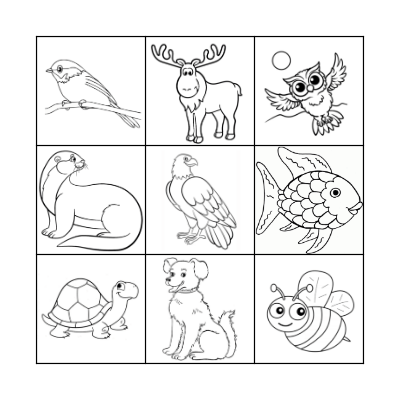 Ojibwe Animal Bingo Card