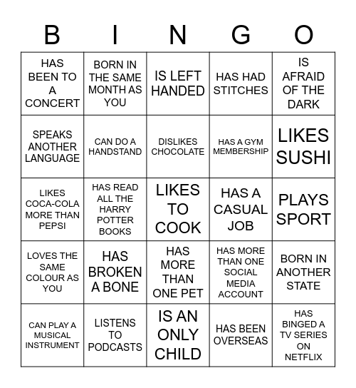 Bingo Card