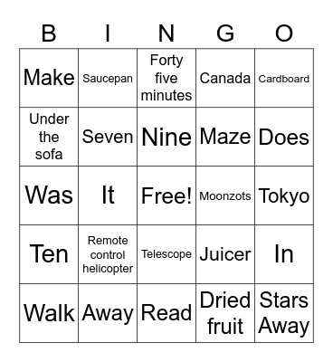 C4 plus Lesson 17 Book D Bingo Card