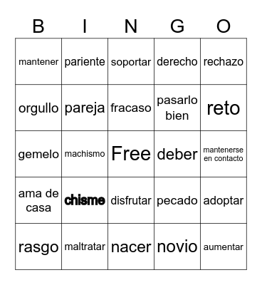 ORGANIZACIÓN SOCIAL Bingo Card