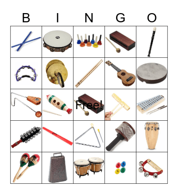 Rhythm Instrument Bino Bingo Card