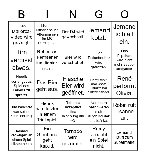 Stammtisch Bingo Card