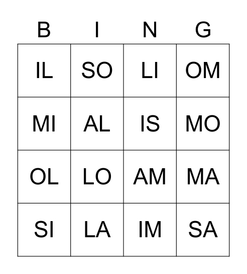 Lesebingo Card