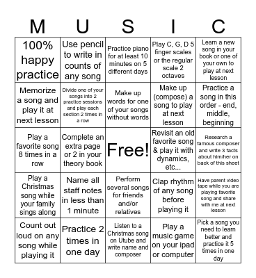 RING IN 2016 PRACTICE CONTEST (parent initials required) Bingo Card