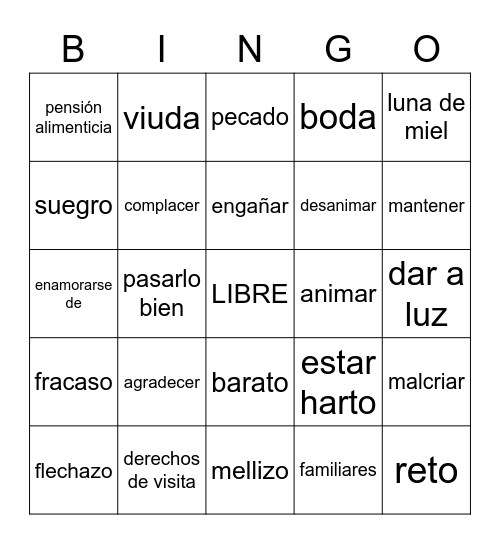 ORGANIZACIÓN SOCIAL Bingo Card