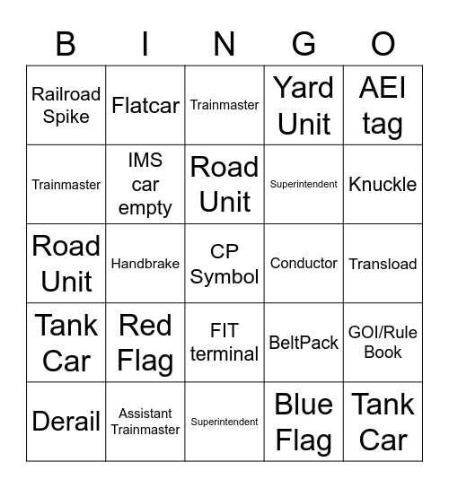 Winnipeg Yard Bingo Card