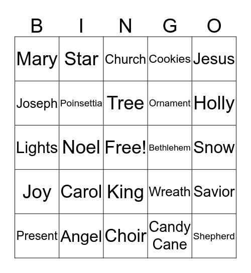CHRISTMAS BINGO Card