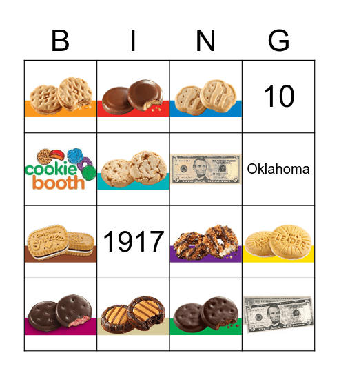 Girl Scout Cookie History Bingo Card