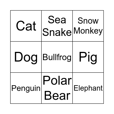 Swimmers Bingo Card