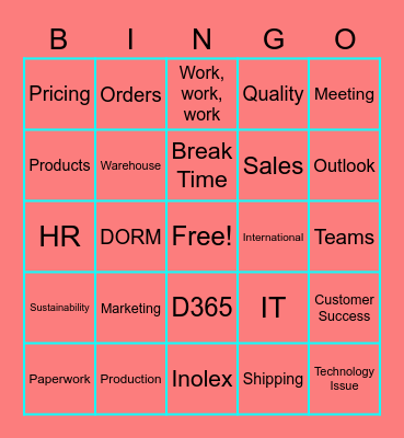 Inolex Bingo Card