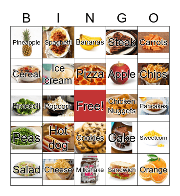 Food Bingo Card