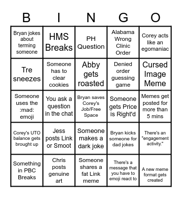 Petscriptions Chat Bingo Card