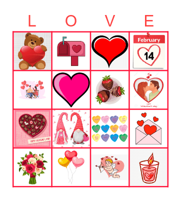 Valentine's Day Bingo Card