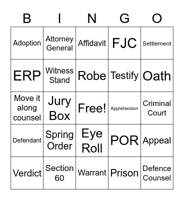 Court Bingo Card