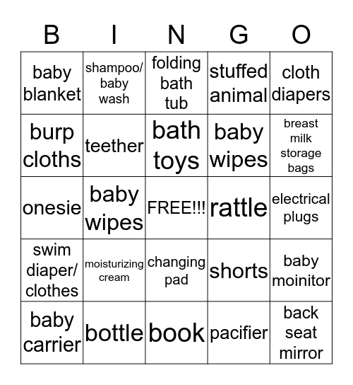 BABY KAPLAN BINGO!! Bingo Card