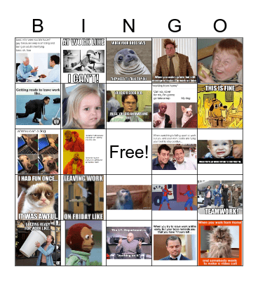 WORK MEME BINGO Card