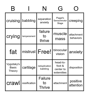 ECE Bingo! Bingo Card