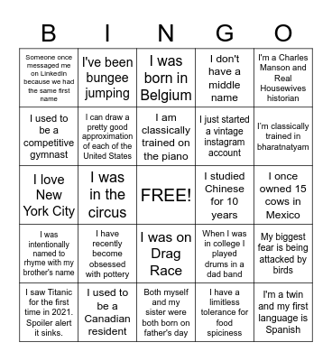 Crooked Bingo Card