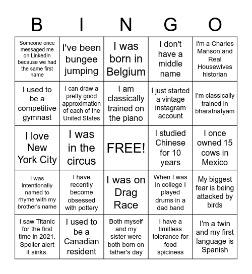 Crooked Bingo Card