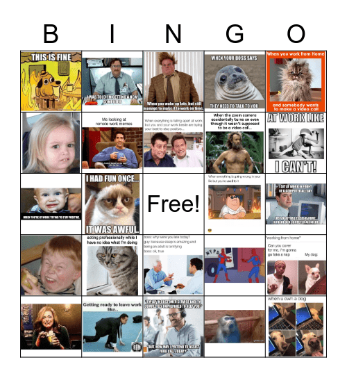 WORK MEME BINGO Card