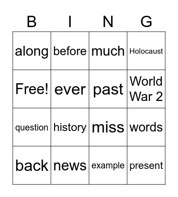 High Frequency Words: Unit 4 Bingo Card
