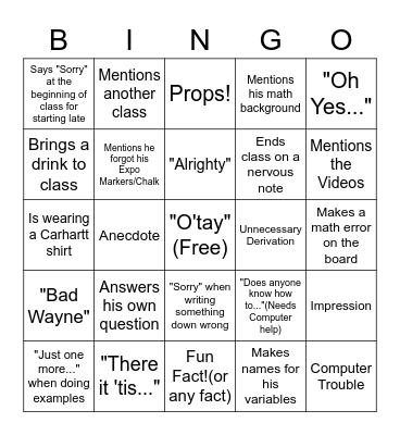 Hacker Bingo Card