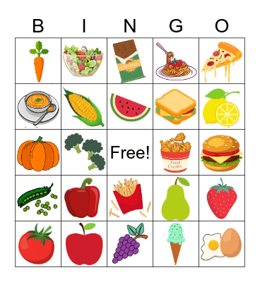 Food Bingo Card