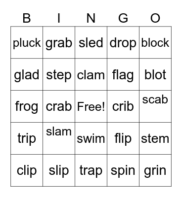 Blends Bingo Card
