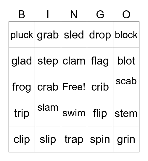 Blends Bingo Card