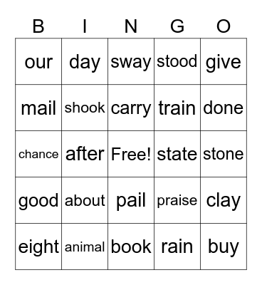U4 W1 Bingo Card