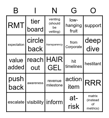 Buzzy Bingo Card