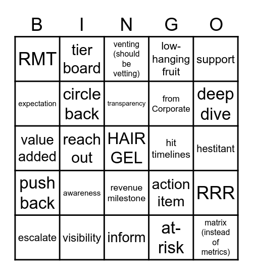 Buzzy Bingo Card