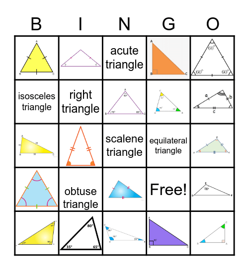 TRIANGLES Bingo Card